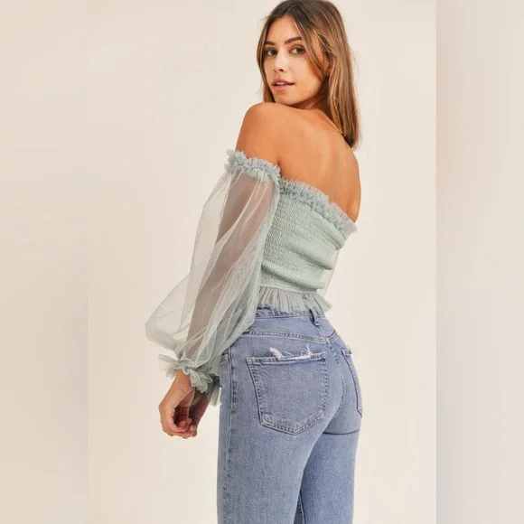 Mable Ruffle Crop Top - Picture 1 of 5